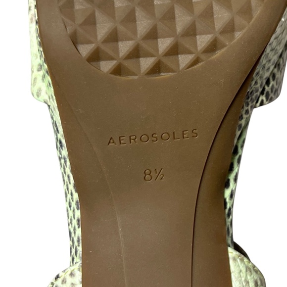 Aerosoles Cosmos Sandals Size 8.5 Gleam Snake Print Leather Platform Block Heel - Picture 10 of 12